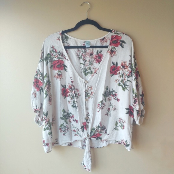 M. Fasis Tops - M. Fasis Floral Tied Top